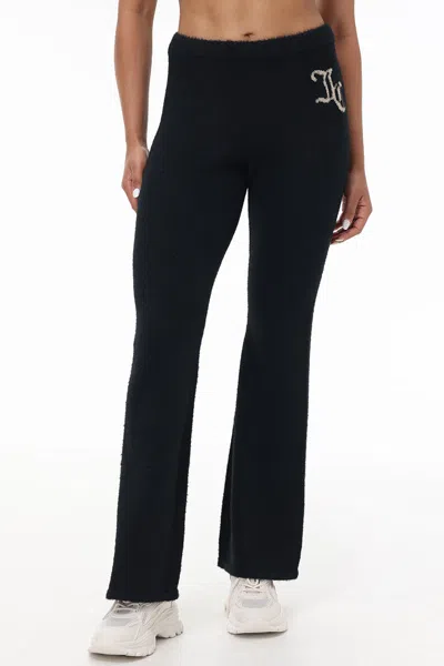 Juicy Couture Metallic Eyelash Flared Pant In Black