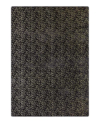 Juicy Couture Metallic Leopard Foil Print Rug, 72" X 48" In Black