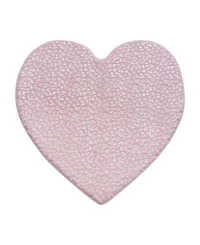 Juicy Couture Metallic Leopard Foil Print Shaped Heart Rug, 36" X 36" In Pink