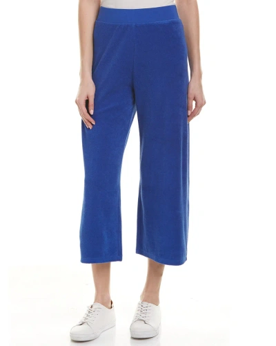 Juicy Couture Micro-terry Crop Wide Leg Pant In Blue
