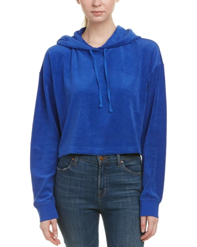 Juicy Couture Micro-terry Hooded Pullover In Blue