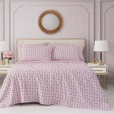 Juicy Couture Microfiber Sheet Set With Extra Pillowcase(s) In Pink