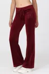 Juicy Couture Monogram Heritage Cotton Velour Track Pants In Burgundy