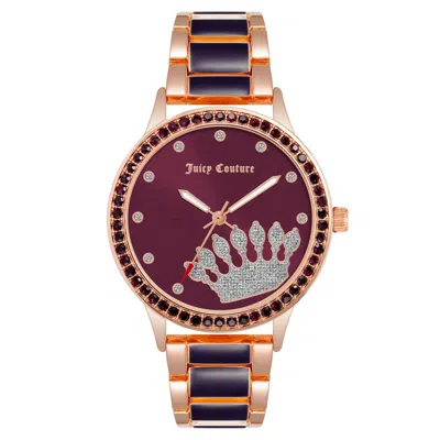 Juicy Couture Multicolor Metal Watch In Burgundy