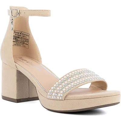 Juicy Couture Nelly Womens Ankle Strap Open Toe Block Heel In Nude Micro