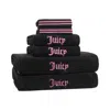 Juicy Couture Neon Border Bath Towel Set In Black