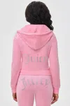 Juicy Couture Og Big Bling Velour Hoodie In Pink
