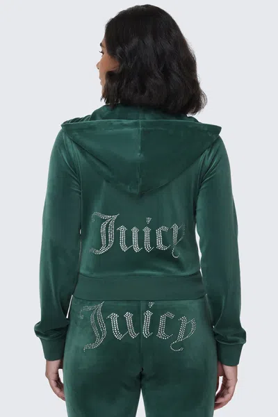 Juicy Couture Og Big Bling Velour Hoodie In Green