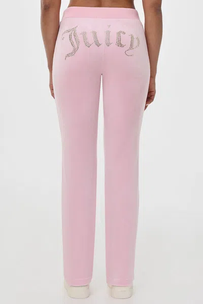 Juicy Couture Og Big Bling Velour Track Pants In Pink