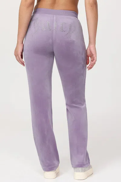 Juicy Couture Og Big Bling Velour Track Pants In Purple