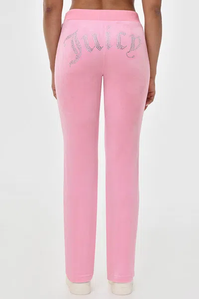Juicy Couture Og Big Bling Velour Track Pants In Pink