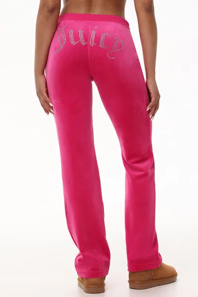 Juicy Couture Og Big Bling Velour Track Pants In Pink