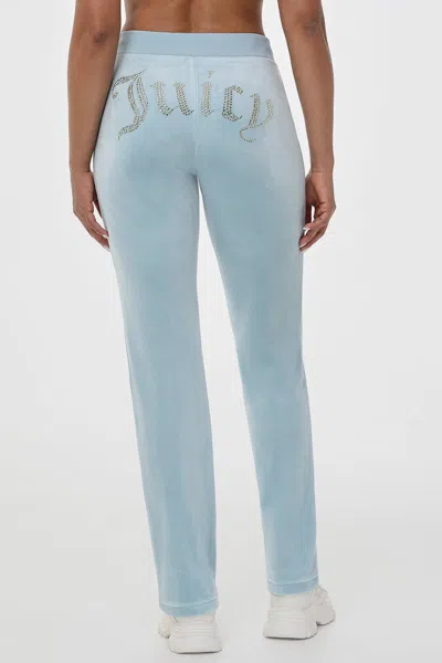 Juicy Couture Og Big Bling Velour Track Pants In Blue
