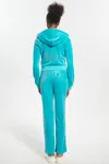 Juicy Couture Og Big Bling Velour Track Pants In Blue