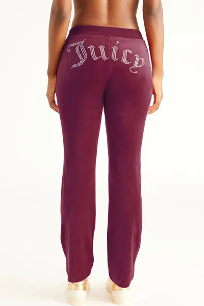 Juicy Couture Og Big Bling Velour Track Pants In Brown