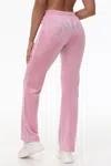 Juicy Couture Og Big Bling Velour Track Pants In Pink