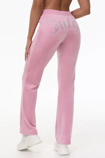 Juicy Couture Og Big Bling Velour Track Pants In Pink