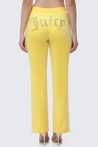 Juicy Couture Og Big Bling Velour Track Pants In Yellow