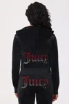 Juicy Couture Ombre Big Bling Velour Hoodie In Black