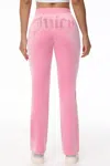 Juicy Couture Ombre Big Bling Velour Track Pants In Pink