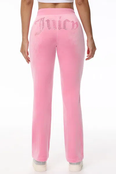Juicy Couture Ombre Big Bling Velour Track Pants In Pink