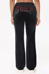 Juicy Couture Ombre Big Bling Velour Track Pants In Black
