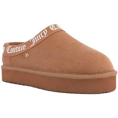 Juicy Couture Oney Womens Faux Suede Slip On Loafer Slippers In Natural