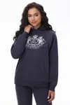 Juicy Couture Oversized Fleece Scottie Dog Hoodie In Blue