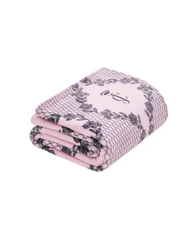 Juicy Couture Oversized Plush Throw, 60" X 70" In Pink