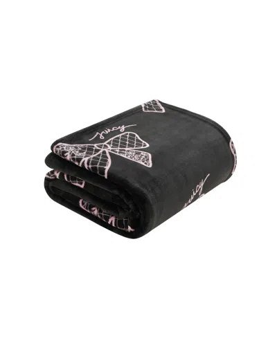 Juicy Couture Oversized Plush Throw, 60" X 70" In Black