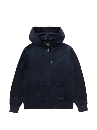 Juicy Couture Oversized Velour Hoodie In Blue
