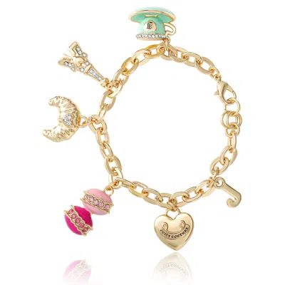 Juicy Couture Paris Travel Charm Bracelet In Goldtone