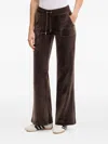 Juicy Couture Womens Java Layla Velvet Straight-leg Mid-rise Stretch-woven Jogging Bottoms In Brown