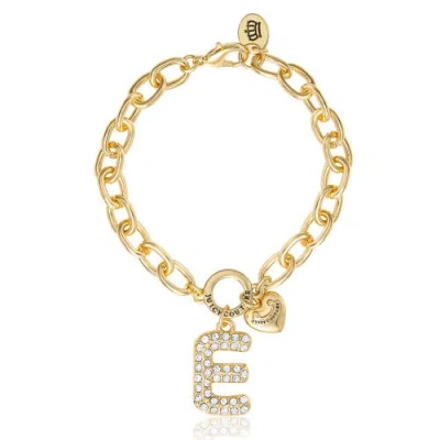 Juicy Couture Pavé Initial Charm Bracelet, 7.5'' Gold Tone Link
