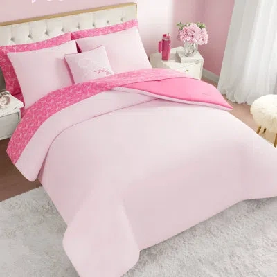Juicy Couture Pearly Bows Reversible Bed-in-a-bag Comforter Set In Pink