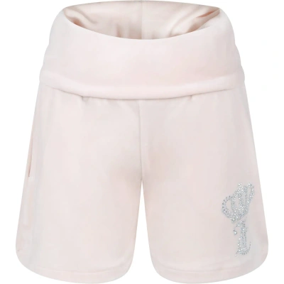 Juicy Couture Kids' Pink Shorts For Girl With Logo