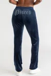 Juicy Couture Pisces Customizable Big Bling Velour Track Pants In Blue