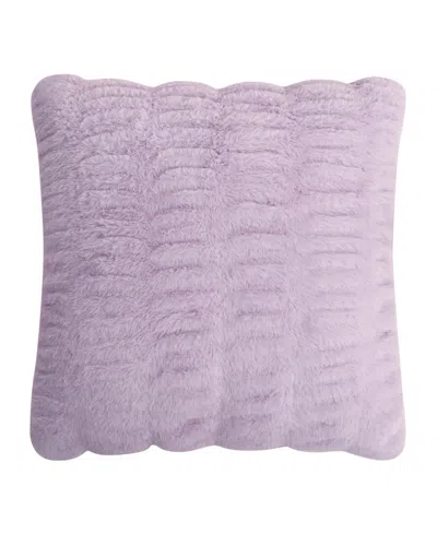 Juicy Couture Pleated Faux Fur Decorative Pillow, 20" X 20" In Orchid Petal Purple