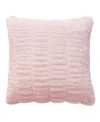 Juicy Couture Pleated Faux Fur Decorative Pillow, 20" X 20" In Pink