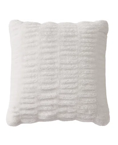 Juicy Couture Pleated Faux Fur Decorative Pillow, 20" X 20" In White