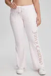 Juicy Couture Plus-size 30th Birthday Big Bling Snap Pocket Velour Pants In White