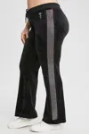 Juicy Couture Plus-size 30th Birthday Side Ombre Bling Wide Leg Pants In Black