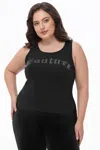 Juicy Couture Plus-size Big Bling Couture Tank Top In Black