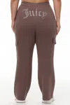 Juicy Couture Plus-size Big Bling Fleece Cargo Pant In Brown