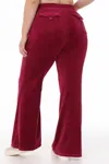 Juicy Couture Plus-size Heritage Cotton Velour Track Pants In Burgundy
