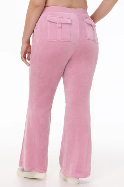 Juicy Couture Plus-size Heritage Cotton Velour Track Pants In Pink