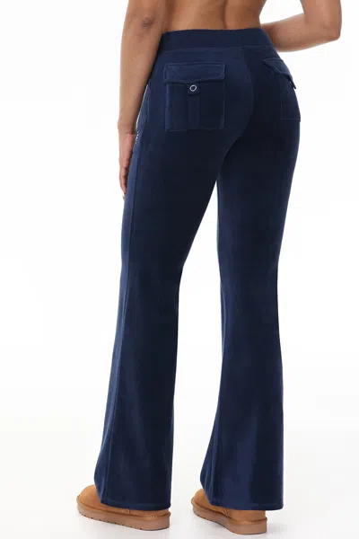 Juicy Couture Plus-size Hollywood Scottie Snap Pocket Cotton Velour Track Pants In Blue