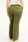 Juicy Couture Plus-size Hollywood Snap Pocket Cotton Velour Track Pants In Green