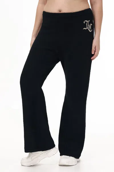 Juicy Couture Plus-size Metallic Eyelash Flared Pant In Black