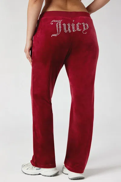 Juicy Couture Plus-size Mixed Crystals Velour Track Pants In Multi